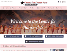 Tablet Screenshot of centerfordancearts.com